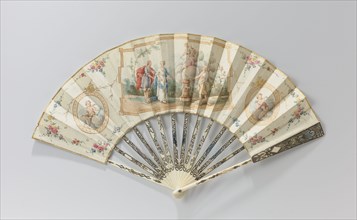 Folding fan with wedding scene, c.1775-c.1799 Creator: Anon.