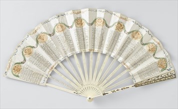 Folding paper fan on ivory frame, c.1780-c.1790. Creator: Anon.