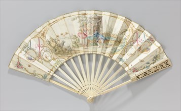Folding paper fan with pastoral scene, c.1780.  Creator: Anon.