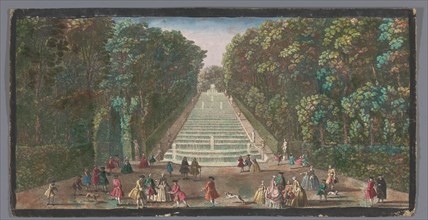 View of the Cascades of the Garden of the Château de Marly, 1700-1799. Creators: Anon, Jacques Rigaud.