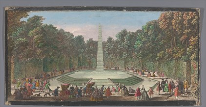 View of the Fontaine de l’Obélisque in the garden of Versailles, 1700-1799. Creators: Anon, Jacques Rigaud.
