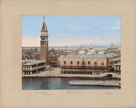 View of the Doge's Palace, the Campanile and surrounding buildings in Venice, 1850-1876. Creator: Anon.