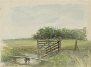 Landscape at Uitvolt Voorbamp in Groningen, 1895. Creator: Christiaan Huidekoper.