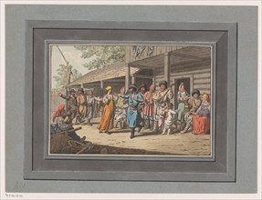 Dancing and making music at a farm, 1805. Creator: Christian Gottfried Heinrich Geissler.
