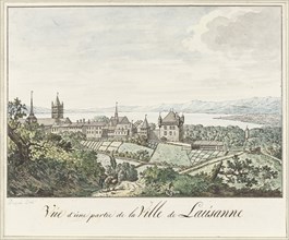 View of the Cathedral of Lausanne and Lake Geneva, 1771-1817. Creator: Daniel Dupré.