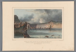 Destroyed bridge, 1832, (1833).  Creator: Auguste Raffet.