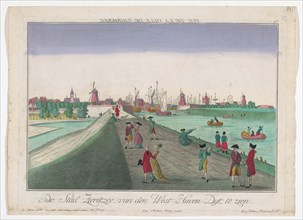 View of the city and West Havendijk in Zierikzee, 1742-1801. Creator: Georg Mathaus Probst.