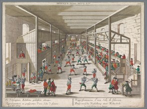 View of a fencing school, 1742-1801. Creator: Anon.