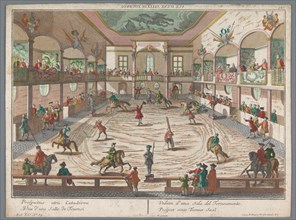 View of a tournament school, 1742-1801. Creator: Anon.