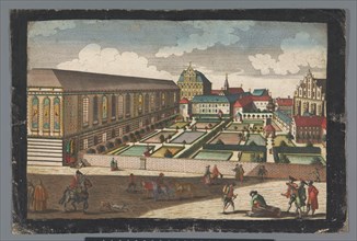 View of the Royal Palace and monastery of the Friars Minor Capuchins in Wroclaw, 1742-1801. Creator: Anon.