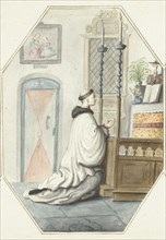 Monk kneeling at an altar, 1657. Creator: Gesina ter Borch.