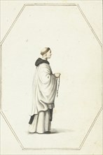 Monk standing with a rosary, c.1657. Creator: Gesina ter Borch.