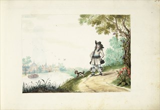 Gentleman walking along a river, c.1661. Creator: Gesina ter Borch.