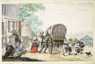 Arrival at a country house, 1661. Creator: Gesina ter Borch.