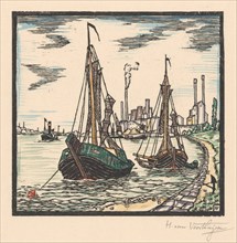 Moored fishing boats, 1871-1918. Creator: Henriëtte van Hove.