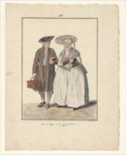 Fisher couple from Friesland, 1803-c.1899.  Creator: J. Enklaar.