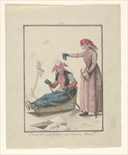 Frisian women on the ice, 1803-c.1899.  Creator: J. Enklaar.