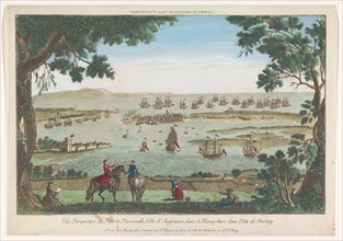View of the harbor in Portsmouth, 1735-1805. Creator: Unknown.