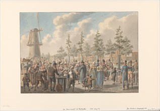 Fish market in Rotterdam, 1816. Creator: Jan Antony Langendijk.