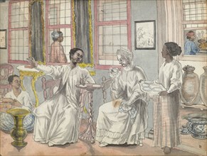 Tea party in a European house in Batavia, 1779-1785. Creator: Jan Brandes.