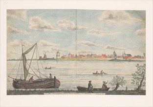 The town of Schoonhoven on the River Rhine in Holland, 1787. Creator: Jan Brandes.