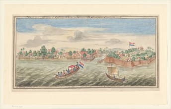 View of Malacca from the sea, 1764. Creator: Jan Keldermans.