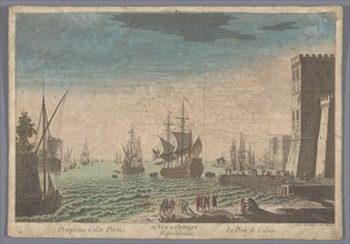 View of the harbour in Calais, 1745-1775. Creator: Anon.