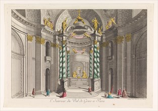 View of interior of Church Val-de-Grâce in Paris, 1745-1775. Creator: Anon.