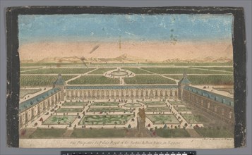 View of the garden and Buen Retiro Palace in Madrid, 1745-1775. Creator: Anon.