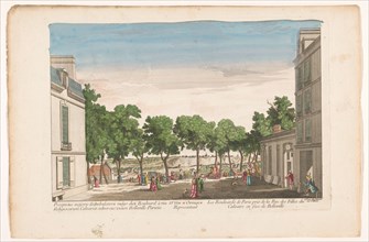 View of a boulevard in Paris, seen from Rue des Filles du Calvaire towards..., 1745-1775. Creator: Anon.