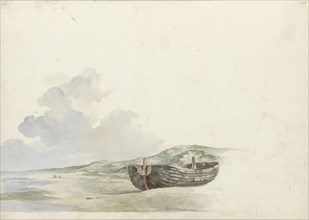Boat on a beach, 1797-1838.  Creator: Johannes Christiaan Schotel.
