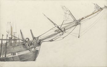 Prow of a sailing ship, 1797-1838. Creator: Johannes Christiaan Schotel.