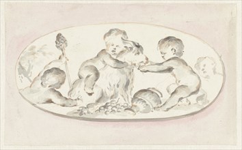 Putti with the attributes of Bacchus, c.1752-c.1819. Creator: Juriaan Andriessen.