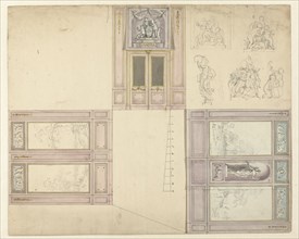 Design for the decoration of three walls of a room, c.1752-c.1819. Creator: Juriaan Andriessen.