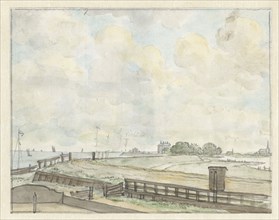 View of dyke outside Amsterdam, 1785. Creator: Juriaan Andriessen.