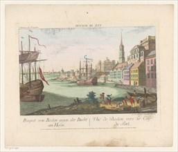 View of the harbor in Boston, 1755-1779. Creator: Franz Xavier Habermann.
