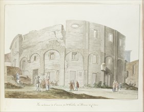Exterior wall of old theater of Catania, 1778. Creator: Louis Ducros.