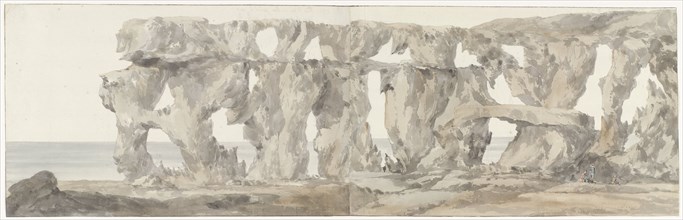 View of a rock on the way to visit Gozo Island, 1778. Creator: Louis Ducros.