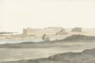 View of the castle in the port of Barletta, 1778. Creator: Louis Ducros.