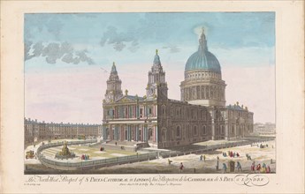 View of Saint Paul's Cathedral in London seen from the northwest side, 1722-after 1758. Creator: Nicolas Jean Baptiste Poilly.