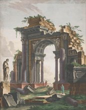 View of the ruins of a triumphal arch, 1753-1797. Creators: Pierre François Basan   , Pierre Fouquet.