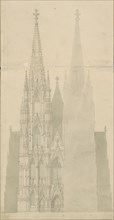 Facade of a Gothic cathedral, c.1850. Creator: Petrus Josephus Hubertus Cuypers.