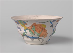 Unglazed bowl, polychrome painted on one side with watercolour, c.1920-c.1922. Creator: Theo Colenbrander.