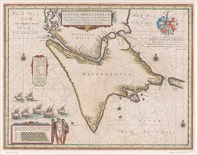 Map of the Strait of Magellan, 1635-1664. Creator: Willem Blaeu.