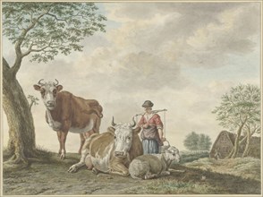 Milkmaid, 1793. Creator: Abraham Delfos.