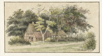 Farm among trees, 1838. Creator: Cornelis Bernardus Buijs.