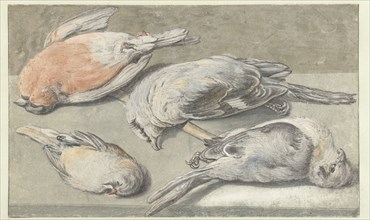 Still Life with Four Dead Birds, c.1640-c.1652. Creator: Elias Vonck.