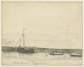 Ships in the port of Katwijk aan Zee, 1885-1927. Creator: Gerhard Munthe.