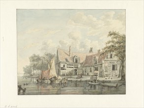 Farmyard on the water, 1794-1863. Creator: Gerrit Hulseboom.