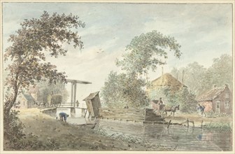 Farm on a canal with a drawbridge, 1757-1822. Creator: Hermanus Petrus Schouten.